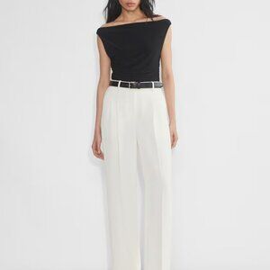 NWT Aritzia The Effortless Pant - Crepette Light Birch 4 Curve-Fit
